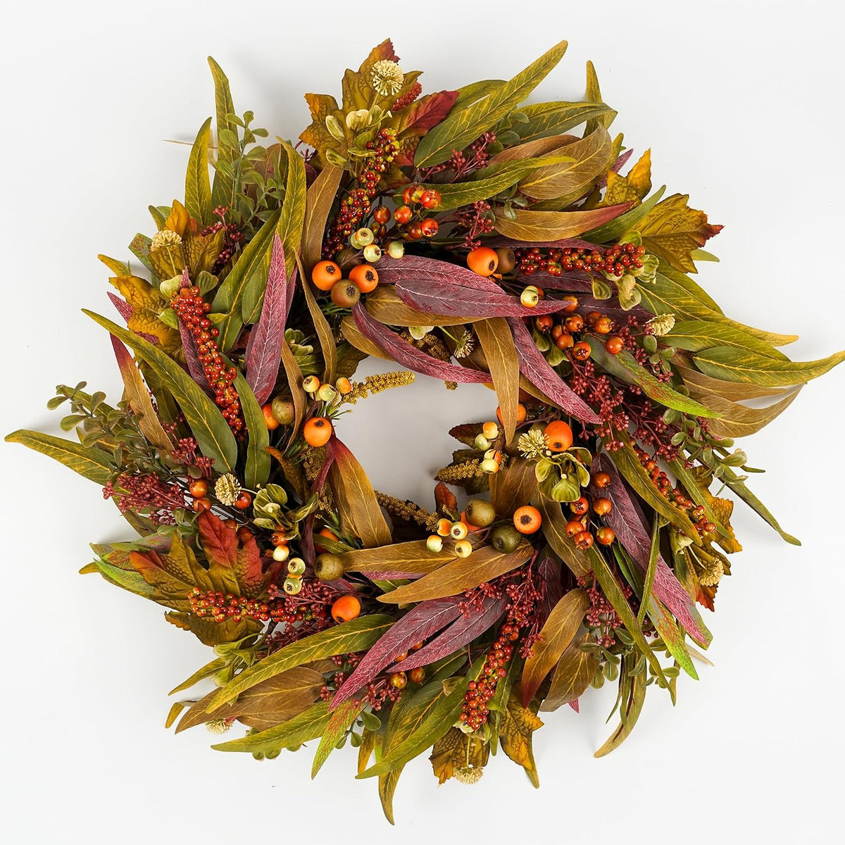 olive wreath for front door 22 inch, greenery, main product view