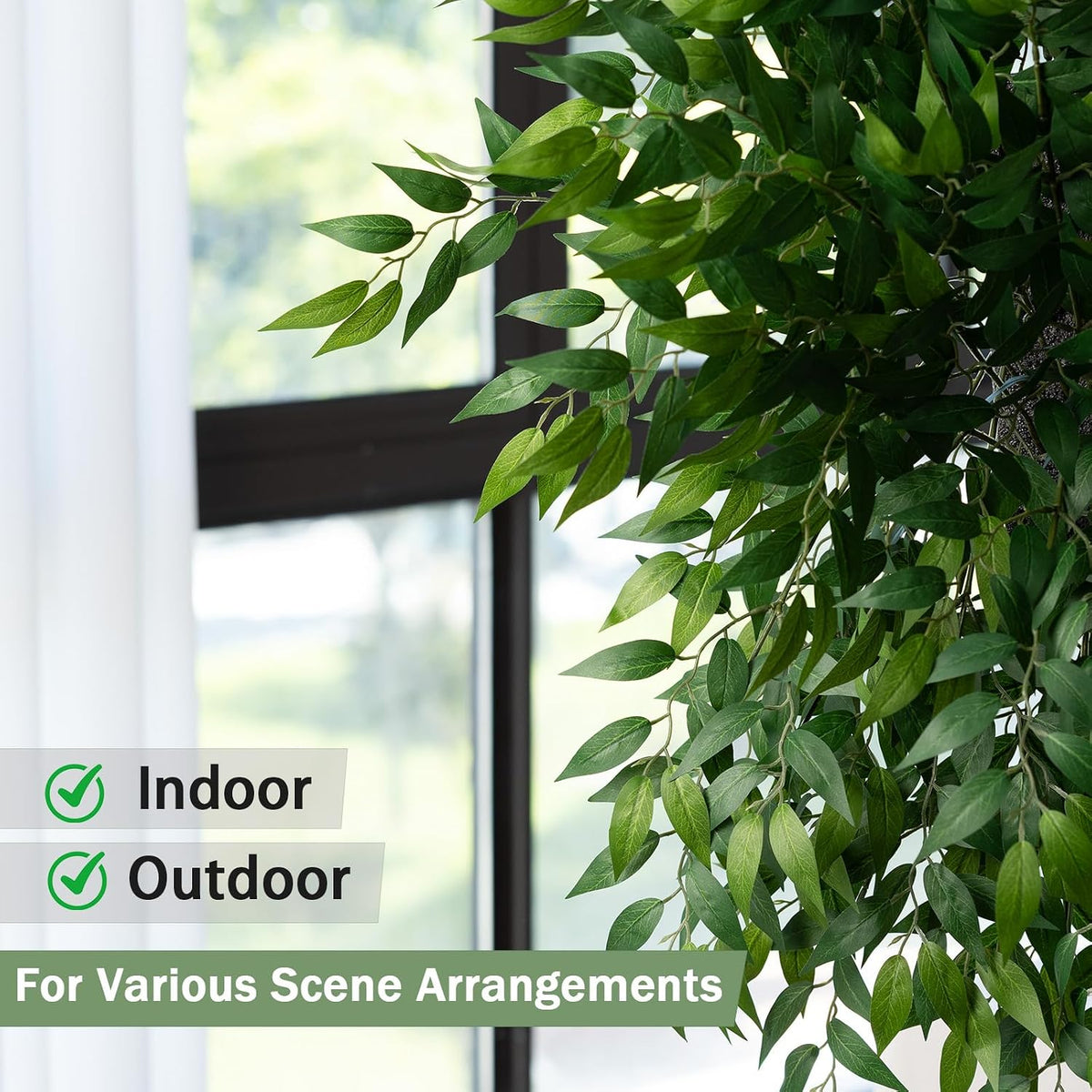 mizii 36pcs Italian Ruscus Artificial Greenery Stems Silk Green Leaves 20in F...