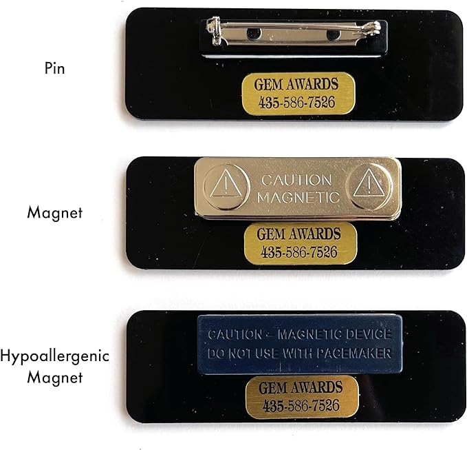 Custom Name Tags - Full Color Logo Name Tags - Scratch Resistant Metal Front & Hard Plastic Back (2 x 3 Inch, Silver)