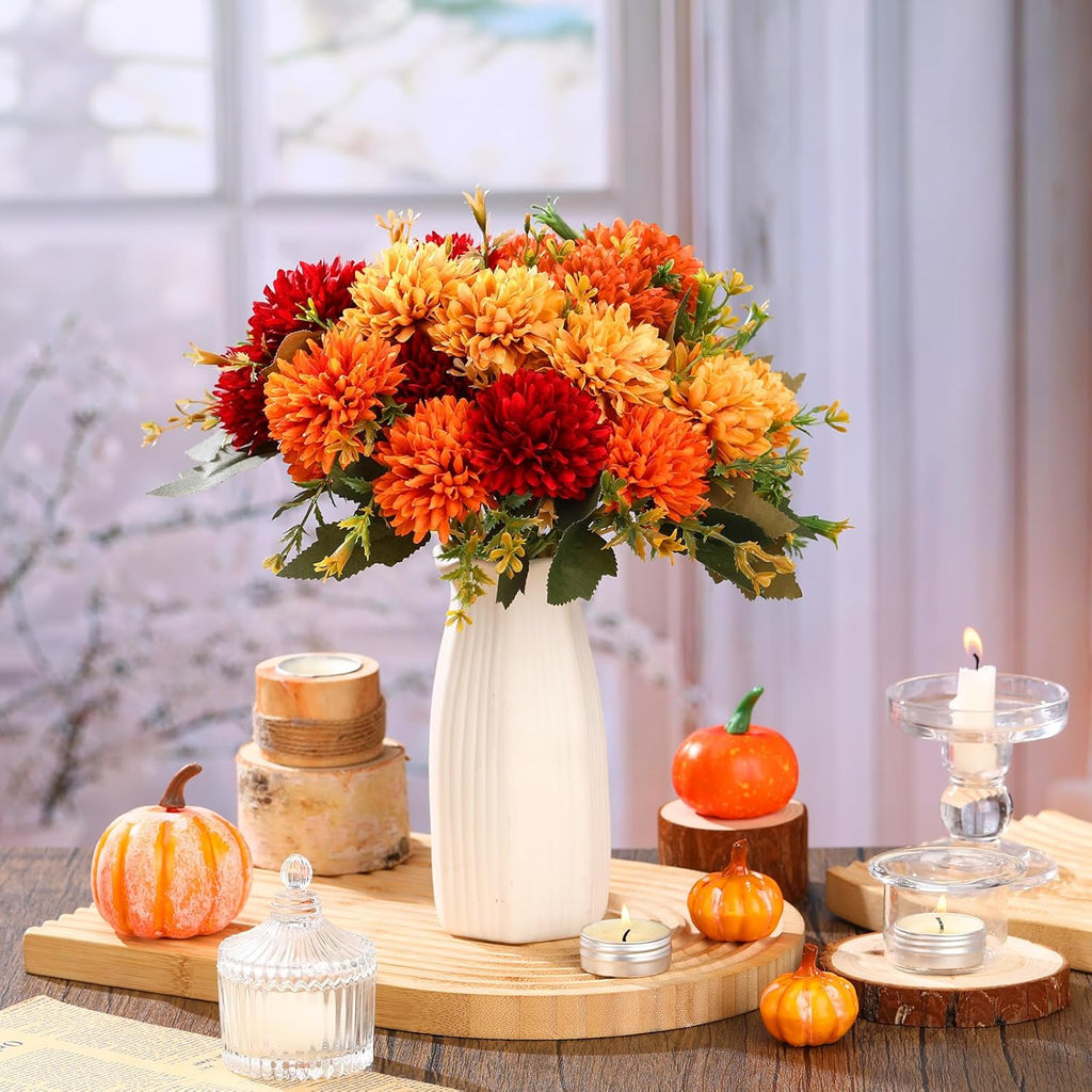 xunyee 12 pcs fall artificial flowers for outdoor, close-up detail