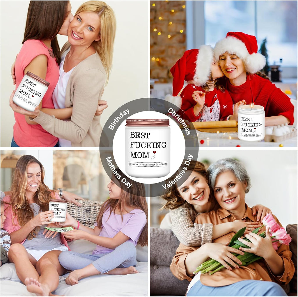 Homsolver Best Mom Gifts Ideas, Mothers Day Birthday Gifts for Mom from Daughter Son Kids, Funny Moms Lavender Candles Decor Gift