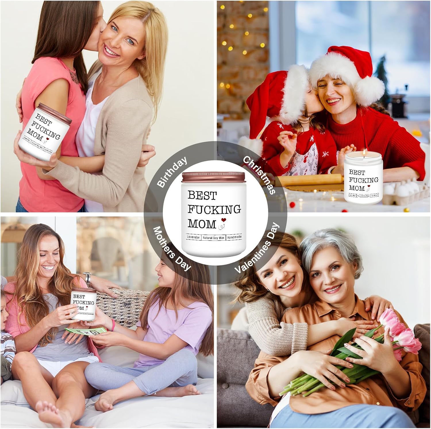 Homsolver Best Mom Gifts Ideas, Mothers Day Birthday Gifts for Mom from Daughter Son Kids, Funny Moms Lavender Candles Decor Gift