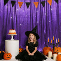 SquarePie Sequin Backdrop Less Transparent Background Sparkly Curtain for Wedding Halloween Party 10FT x 10FT Purple