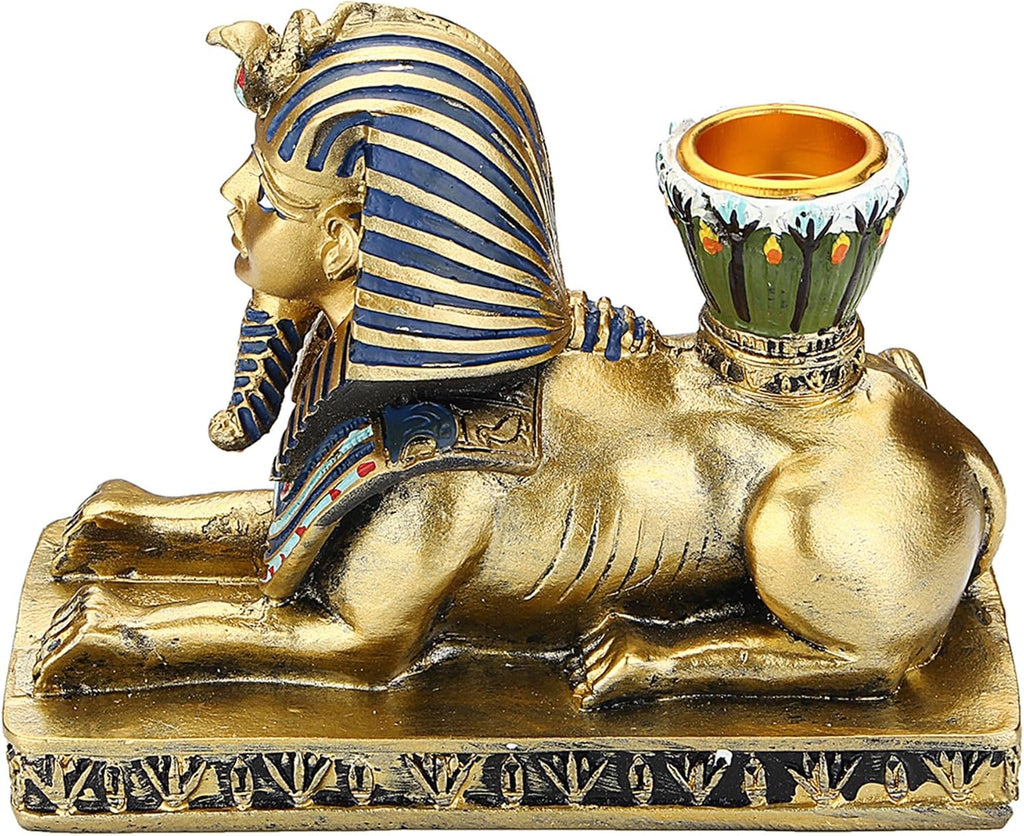 Egyptian Mythology Resin Candle Holder Anubis Goddess Sphinx Figurine (Sphinx)