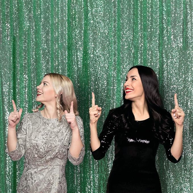 Eternal Beauty Mint Green Sequin Backdrop, 6x8 Ft Glitter Background Curtains for Shimmer Photography Party Wedding Birthday Back Drop Decor