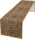 Vintage Boho Floral Table Runner, Rustic Country Farmhouse Orange Yellow Black Retro Flower Pattern for Home Kitchen Table Decor Dining Coffee Room Party Decor 13x90in