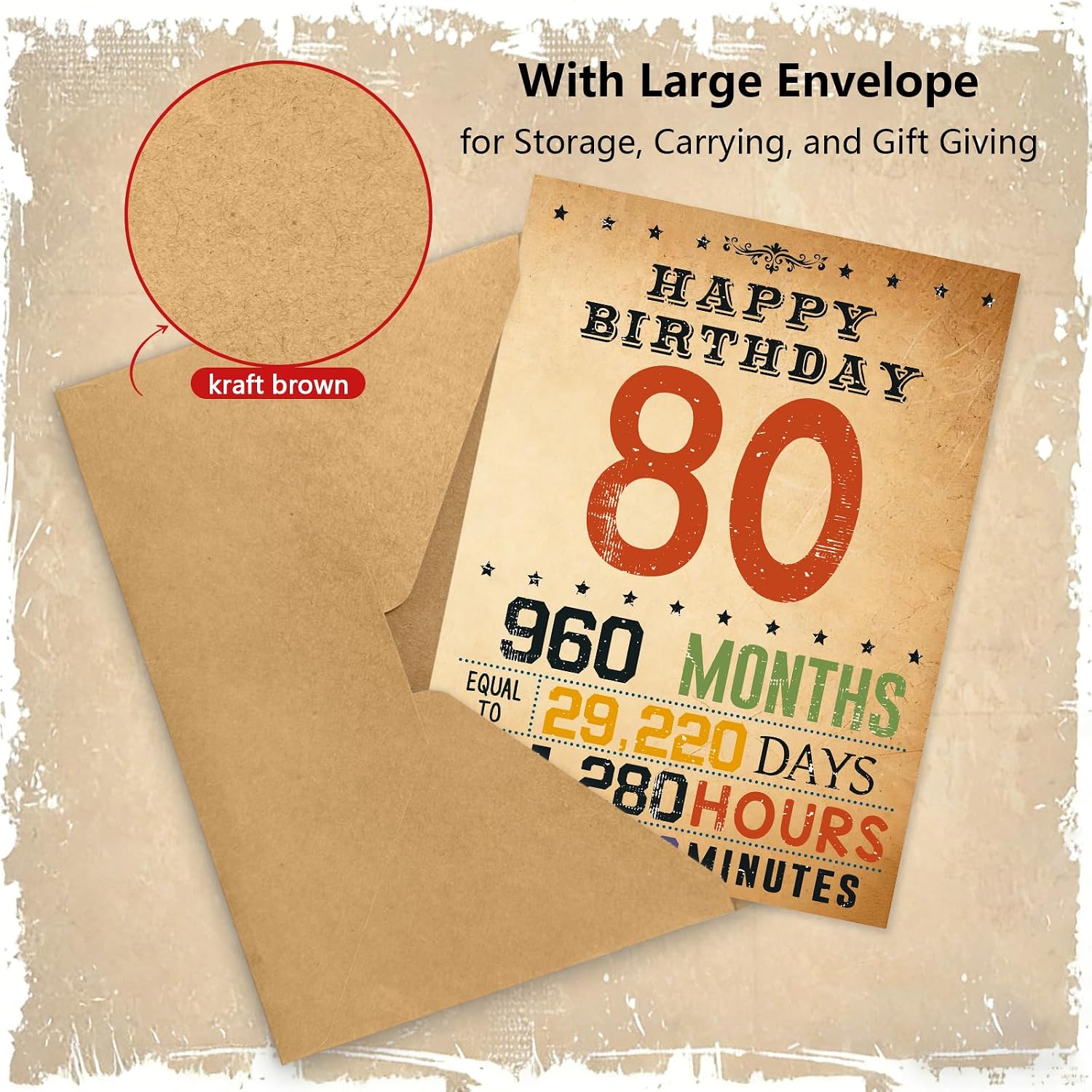 80th Birthday Card Gifts for Women Men, Happy 80th Birthday Decorations for Grandpa Grandma, 80 Year Old Birthday Gift, Back In 1946