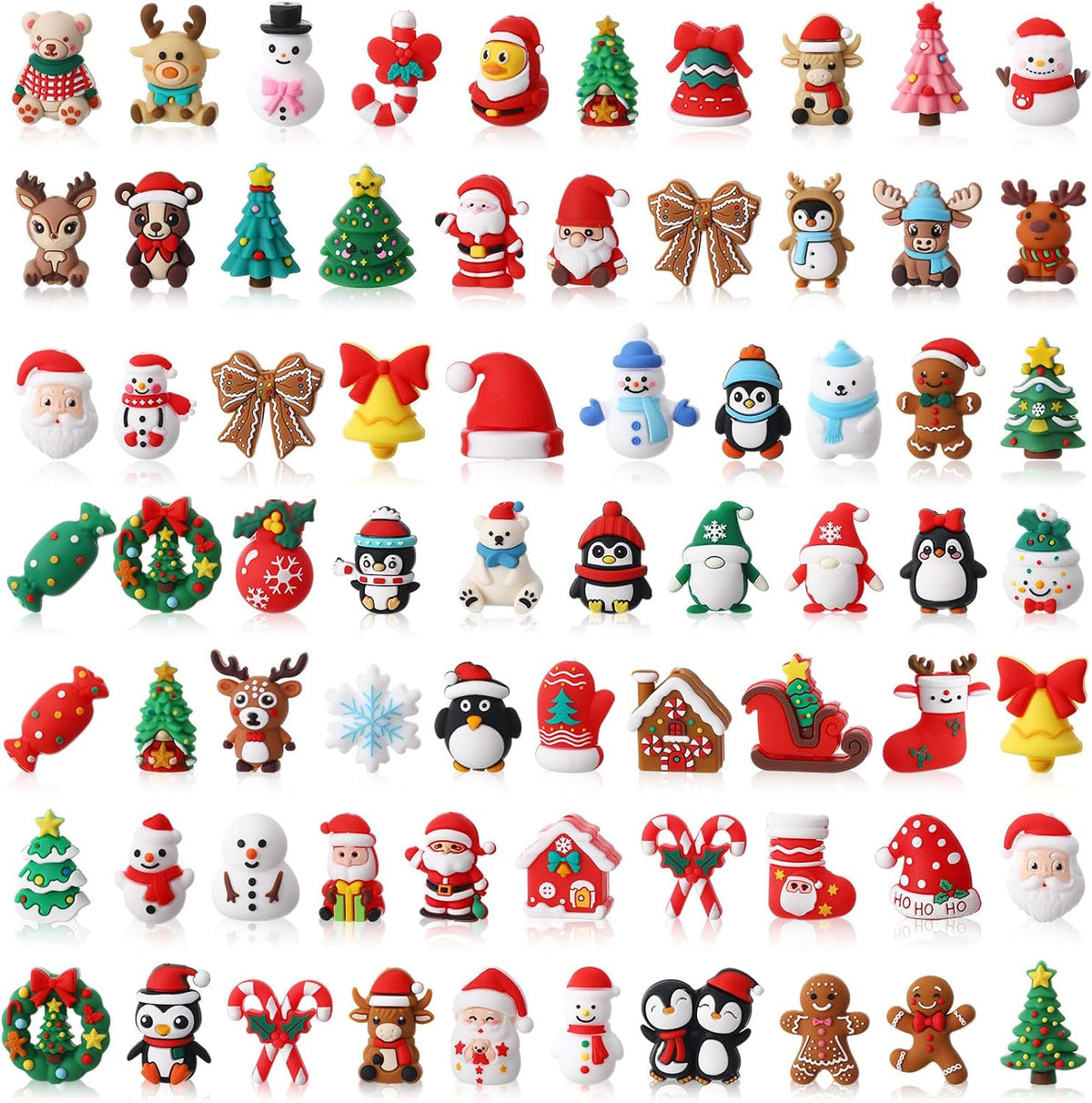 watersay 70 pcs christmas 3d silicone focal beads, main product view