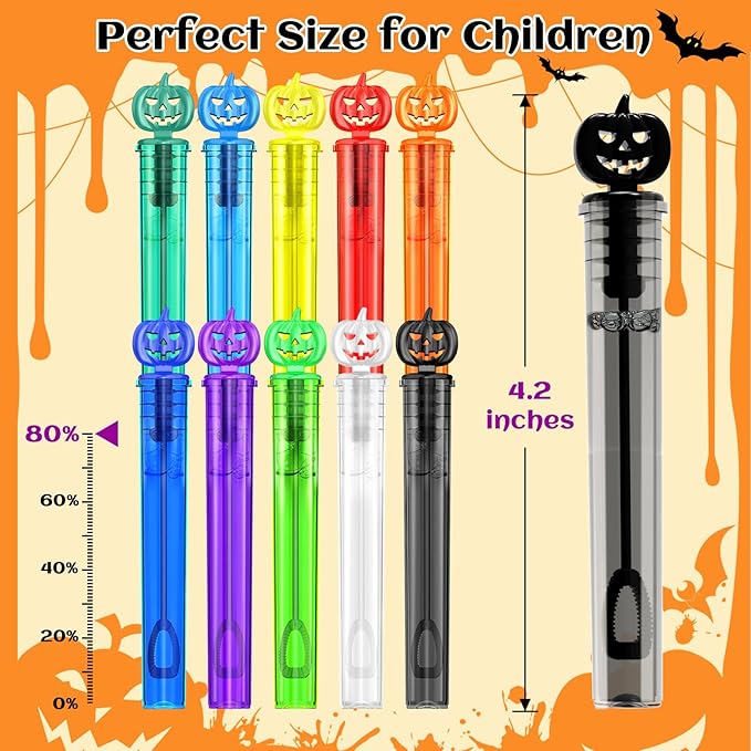 Shemira 400PCS Halloween Bubble Wands, Mini Bubbles Party Favors for Kids, Halloween Party Favors, Halloween Goodie Bag Stuffers, Classroom Prizes Gifts for Kids, Halloweens Trick or Treat Toys Bulk
