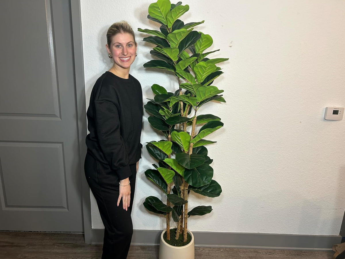 garveehome 6 ft faux fiddle leaf fig tree, view 9