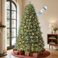 6.5ft artificial prelit pre-decorated christmas tree with remote, main product view