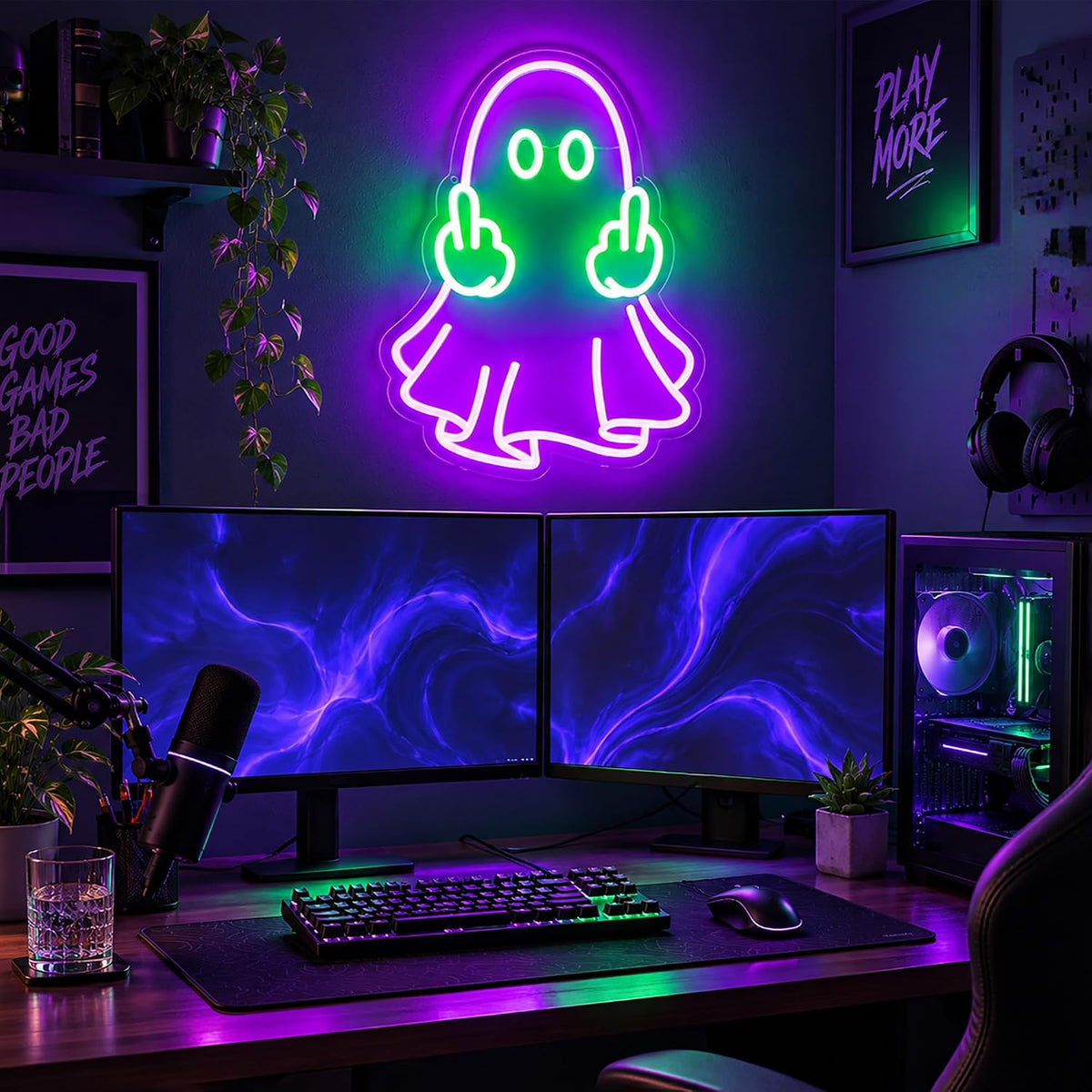 Neon Sign, Ghost Neon Signs for Wall Decor LED Signs Neon Light