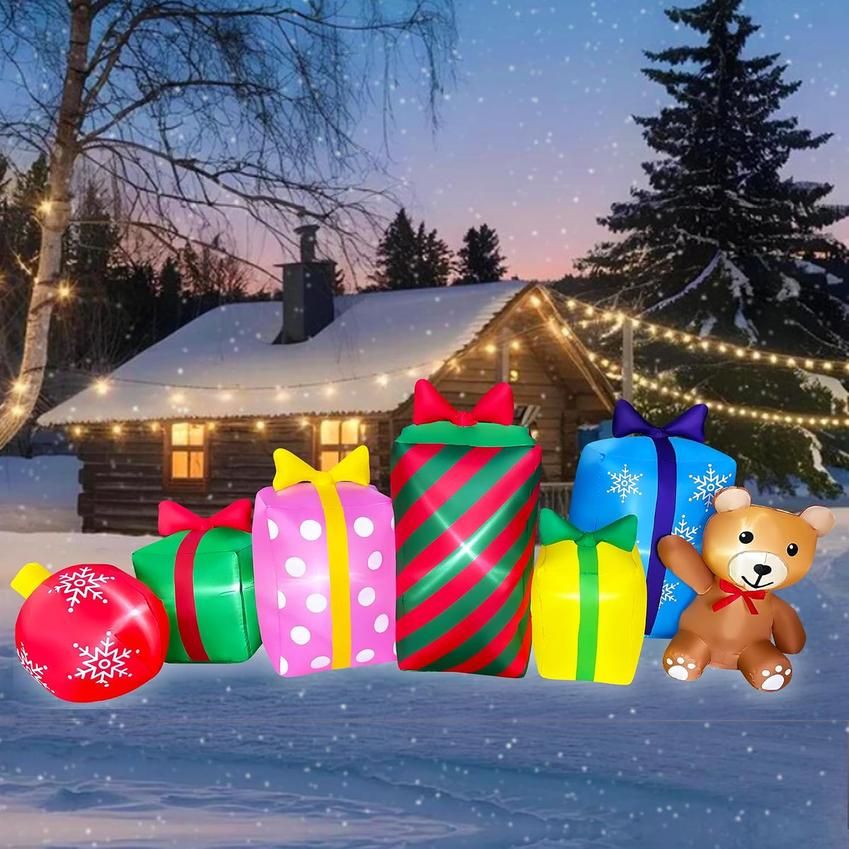 seasonblow 8 ft christmas inflatable gift boxes with, main product view
