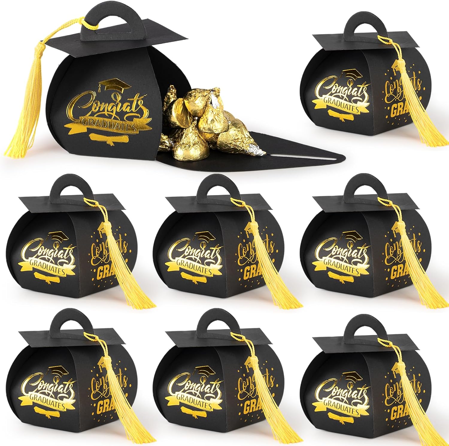 32 Pcs Graduation cap gift box Graduation party favors mini cap candy boxes Class of 2026 Grad hat favor boxes for Graduation party decoration supplies