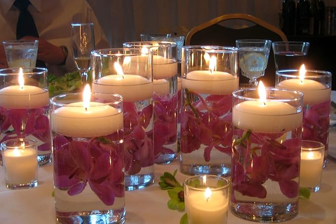 WGV Tea Light Votive Candle Holder 3x3, Clear Tiny Cylinder Glass Vase, Small Planter Terrarium for Home Accent Decor, 6 Pieces
