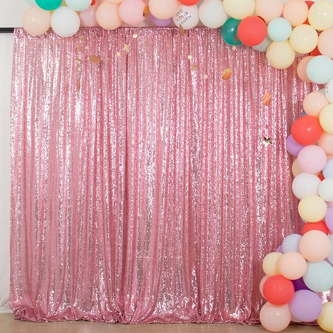 ShiDianYi 4FTx6FT-Fuchsia Pink-Backdrop Curtain Photography,Shimmer Sequin Fabric Photography Backdrops Sequin Curtains for Wedding/Party