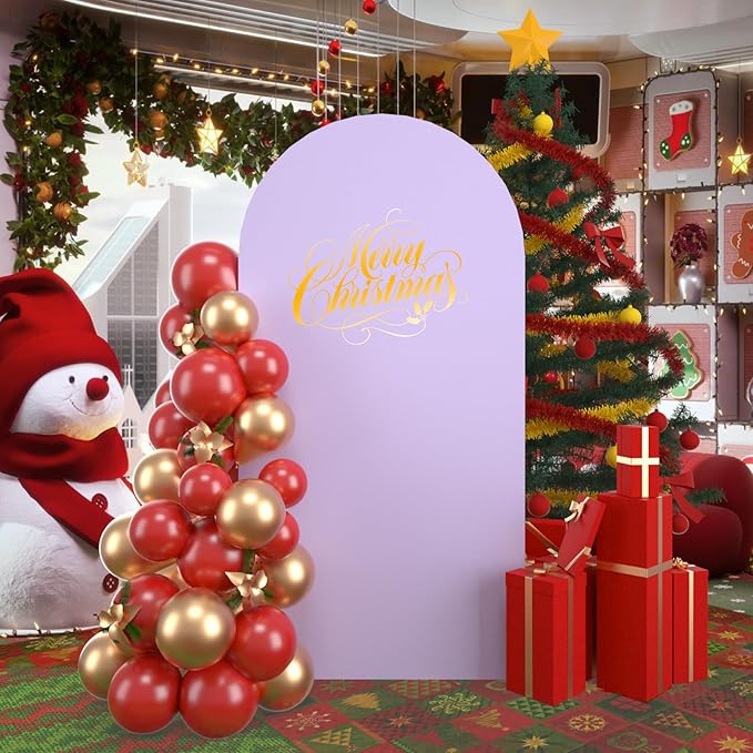 bricia Wedding Arch Backdrop Stand Cover, 7.2FT Double Sided Stretchy Arch Cover Fitted Wedding Birthday Party Banquet Decoration (Lavender 86.4''Lx48''W)