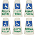 SmartSign 6-Pack Reflective Parking Cone Signs with ADA Wheelchair Symbol, 360 Visibility, Non-Adhesive Vinyl, 3-Side Print