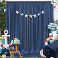 30×12ft Navy Blue Wrinkle Free Backdrop Curtain for Wedding Parties, 6 Panels 5×12ft Long Soft Silky Polyester Backdrop Drapes Photo Back Drop Curtains for Birthday Photography Background Cloth