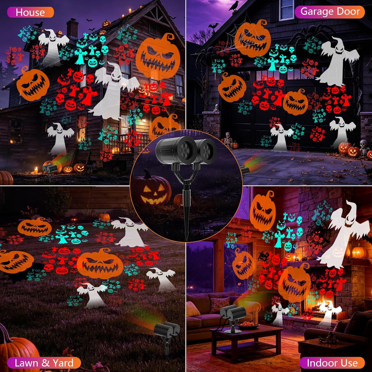Halloween Projector Lights Outdoor Dynamic Halloween Decorations with Timer