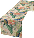 Peacock Table Runner,Pink Flower Peacock Birds Table Runner for Home Kitchen Dining Party Indoor Outdoor Decoration 13x90 Inch