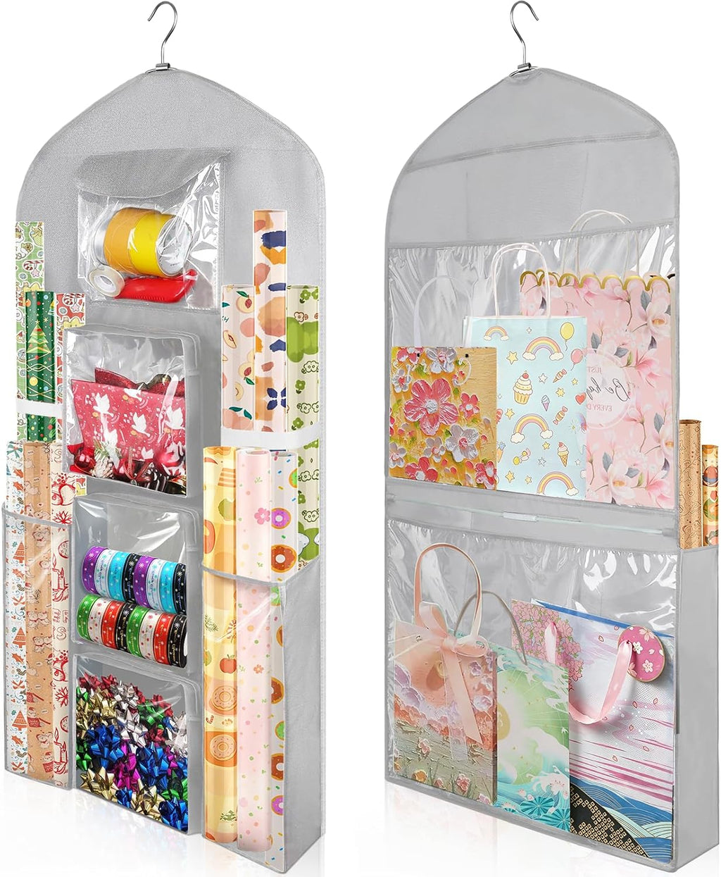hanging wrapping paper organizer storage, over door gift, main product view