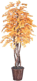 vickerman 6' artificial golden aspen executive, rattan basket., main product view