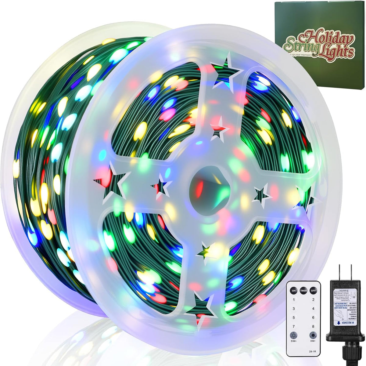 HYH Christmas Lights Outdoor 1000 LED 328FT String Lights Multicolored, IP67 ...