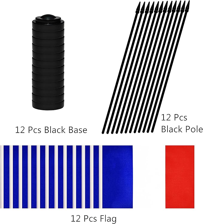 12 Pack France Desk Flags Set, French Small Mini Table Office Flags With 12" Solid Black Pole, Black Base and Spear Top, Miniature Desktop Flag, Home Decoration, Office Decoration, Festival