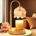 Flower Candle Warmer Lamp for Jar Candles with Timer & Dimmer, Adjustable Height Fits Large Jars up to 7.08" Tall, Flameless Wax Warmer, Cozy Bedroom Home Decor, Gift for Mom Women