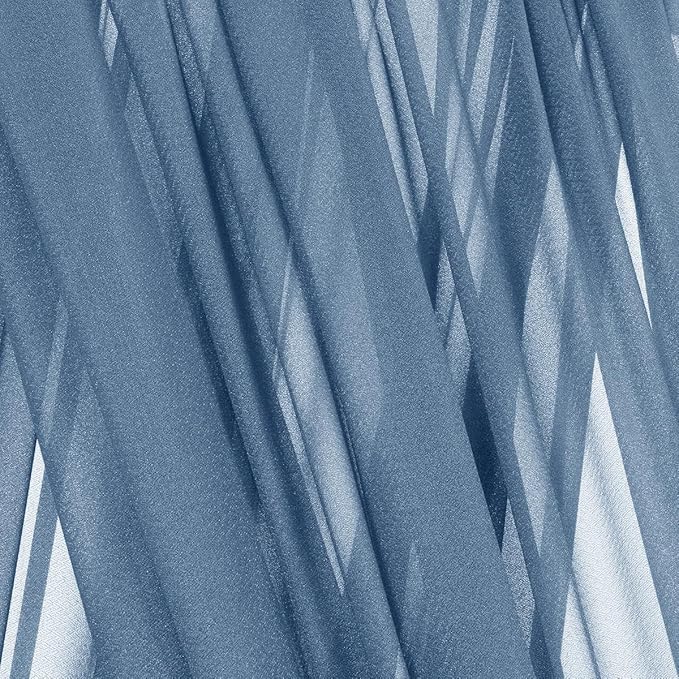 Dusty Blue Fall Elegant Arch Draping Fabric 2 Panels Outdoor 29" × 20Ft Sheer Chiffon Curtain Drapes for Wedding Ceremony Birthday Party Garden Brunch