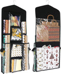 sumdirect black double sided hanging gift wrap organizer, main product view