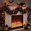 9ft black garland with lights and ornaments prelit, main product view