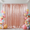 SquarePie Sequin Backdrop Not See Through Thick Background Glitter Curtain Party 7FT x 7FT Rose Gold
