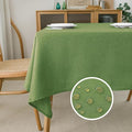 NLMUVW Olive Green Linen Tablecloth Rectangle Water Resistant Textured Natural Table Cloth Farmhouse Table Cover for Kitchen Dining Coffee, 54 x 84 Inch