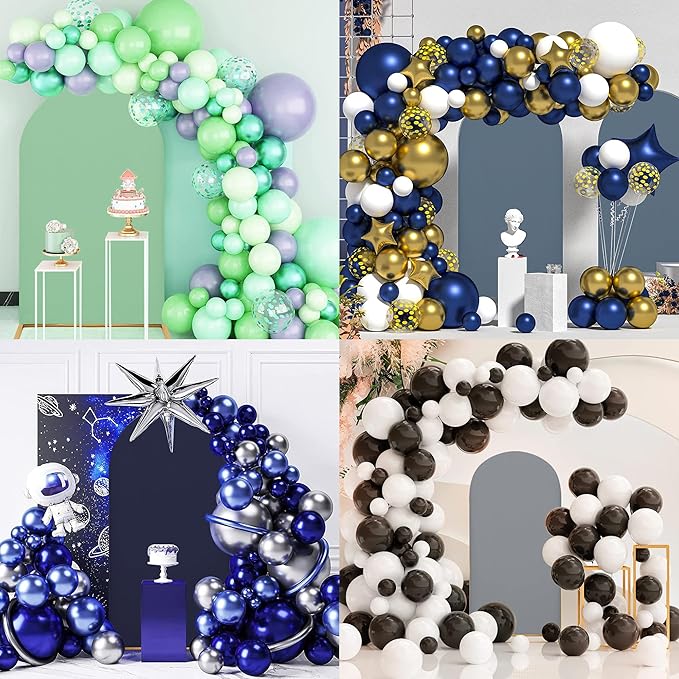 Wedding Arch Covers Arch Backdrop Cover Arch Stand Covers 7.2FT 6.6FT 6FT Set of 3 Arch Cover Spandex Fabric Stretchy Backdrop for Wedding Birthday Party Decoration Baby Shower (Dark Blue)