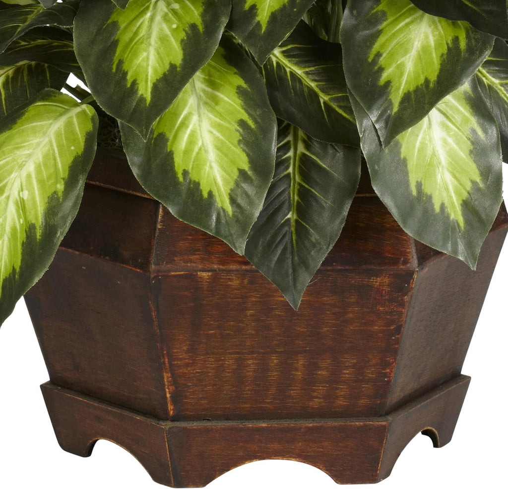 nearly natural 24 in artificial golden dieffenbachia plant, package contents