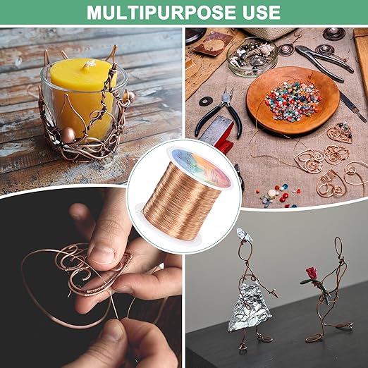 0.3mm Jewelry Wire, 28 Gauge 328FT Craft Wire Copper Beading Wire for Jewelry Making/Planting/Weaving/DIY Crafting, Soft Metal Wires [100M, Copper Tone]