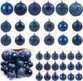 LANGXUN 36pcs Midnight Blue Christmas Tree Decorations Balls, Bolas De Navidad, 2025 Christmas Decor, Indoor Outdoor Shatterproof Christmas Ornaments, Xmars Party Wedding Suppiles