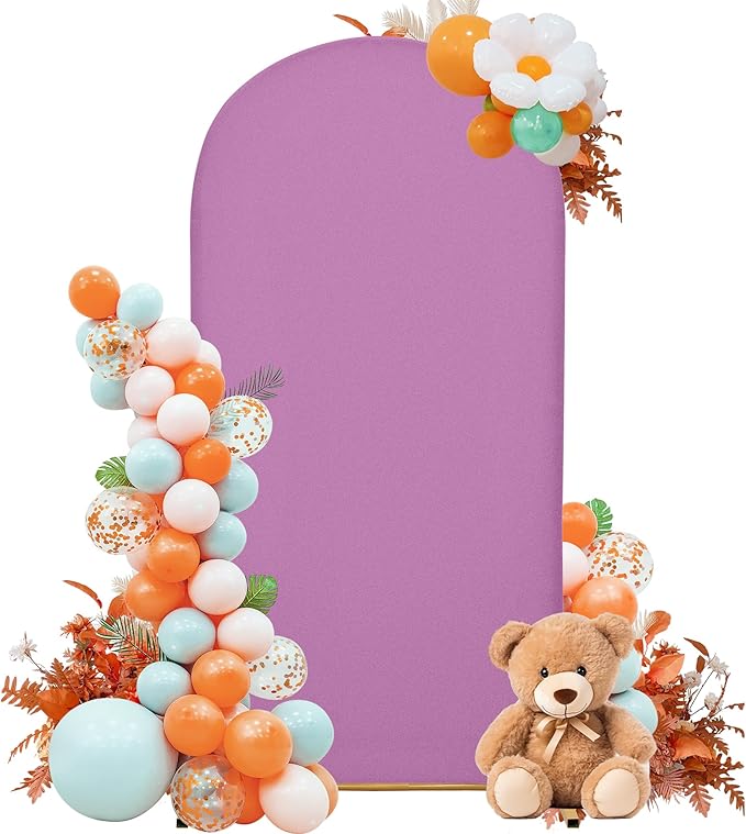 Wedding Arch Cover 5FT Arch Backdrop Cover Spandex Fitted Arch Cover for Round Top Chiara Backdrop Stand Covers for Wedding Birthday Party Baby Shower Banquet Ceremony Decoration