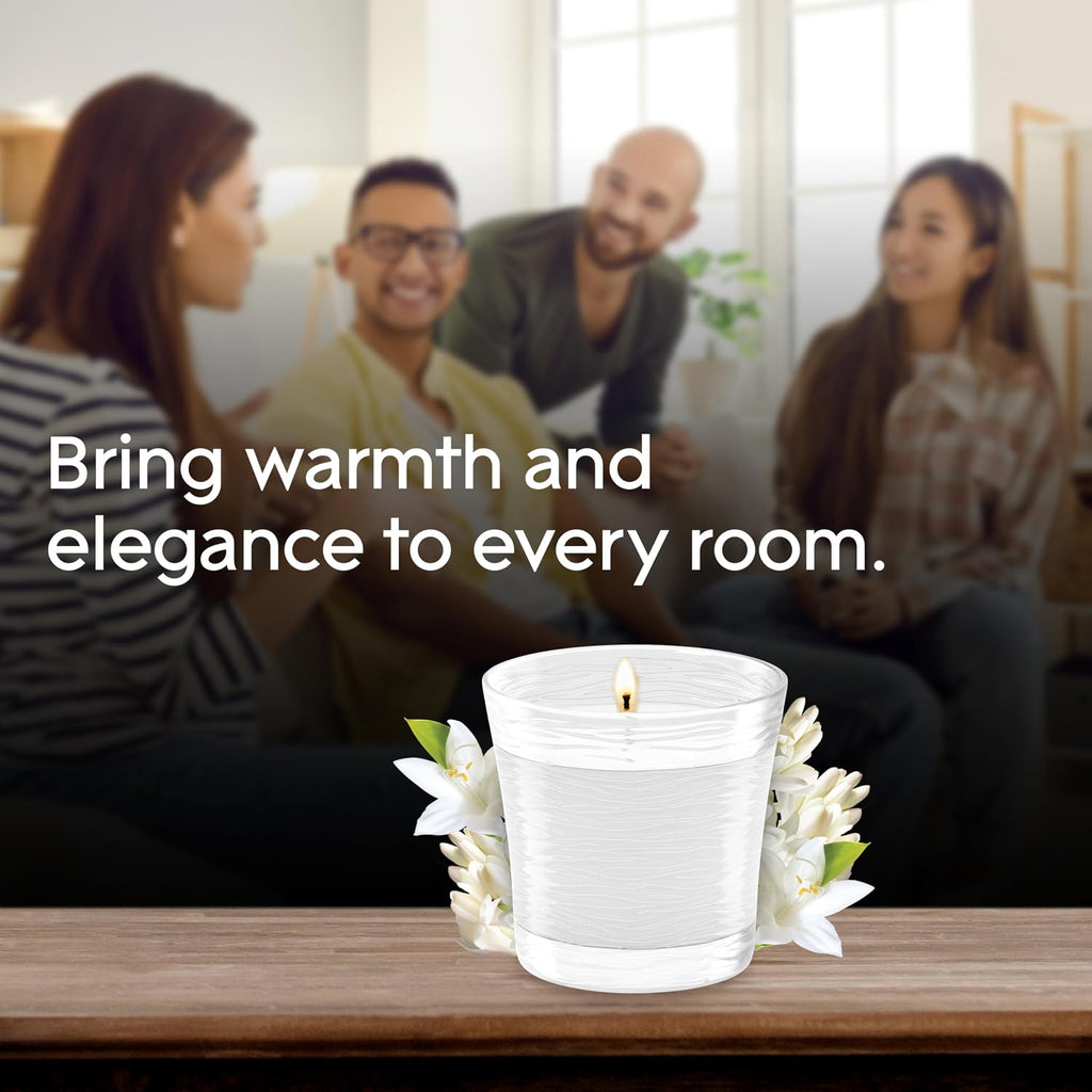 Glade 1-Wick Scented Candle Jar, Clean Linen, Air Freshener Infused with Essential Oils, 4.08 Oz, 2 Count