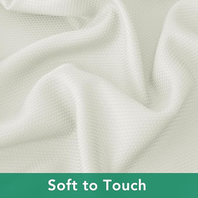 Biscaynebay Textured Fabric Tablecloths 60x84 Inches Rectangular, Ivory Water Resistant Tablecloths for Dining, Kitchen, Wedding, Parties etc. Machine Washable