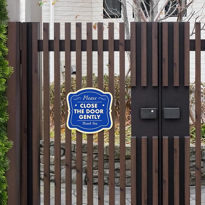 Custom Decorative Outdoor Metal Sign - Personalized Aluminum Driveway Sign, Waterproof, Made In USA - Design 3 Blue Steel 24x24 In