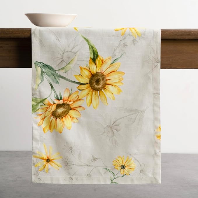 Maison d' Hermine Table Runner 100% Cotton Single Layer Table Runners 72 inches Long Decorative for Home Kitchen Dining Party Baby Shower Wedding Bridal Shower Spring Summer (Candice, 14.50" x 72")
