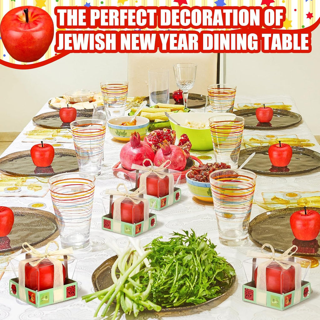 Tondiamo 12pcs Apple Candle Artificial Creative 3D Apple Shaped Candles Rosh Hashanah Party Wax Candle Gifts for Christmas Birthday Wedding Party Home Table Decor Mother Gifts (Red)