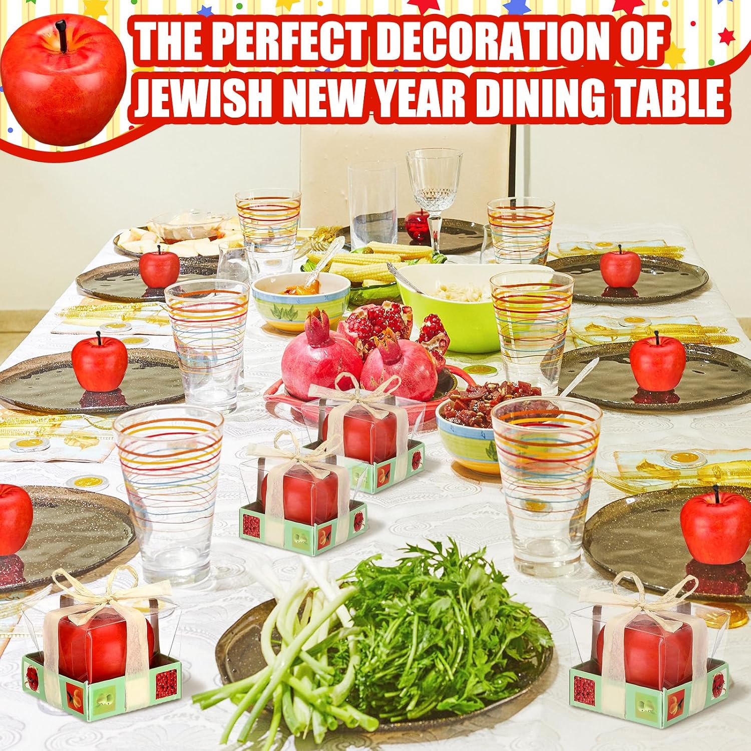 Tondiamo 12pcs Apple Candle Artificial Creative 3D Apple Shaped Candles Rosh Hashanah Party Wax Candle Gifts for Christmas Birthday Wedding Party Home Table Decor Mother Gifts (Red)