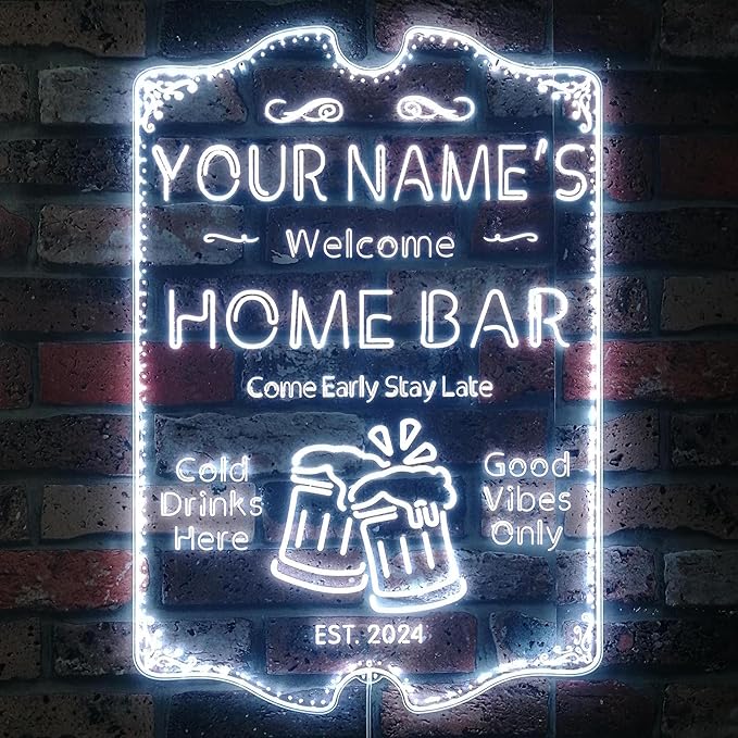 ADVPRO Personalized Your Name Home Bar RGB Dynamic Glam LED Sign - Cut-to-Edge Shape - Smart 3D Decoration - Multicolor Signage st06s64-fnd-p11a-tm-c