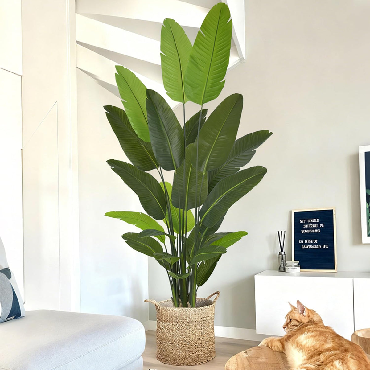 Roselywed Artificial Bird of Paradise Tree 8FT 24 Leaves Tropical Palm