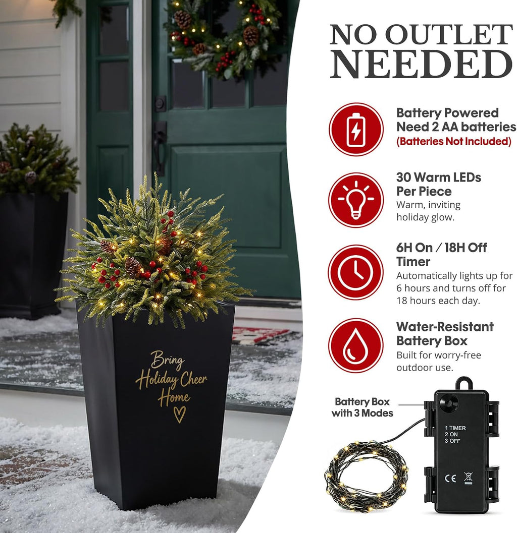 25.5 inch outdoor lighted christmas trees, yard holiday, package contents