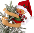 Gingerbread Man Christmas Tree Topper Decorations, Unique Funny Gingerbread Tree Topper Xmas Santa Hat Gingerbread Plush for Christmas Tree Wine Bottle Curtain Ornaments, Christmas Holiday Home Decor